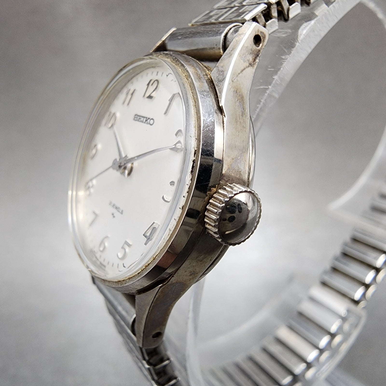 Seiko Watch Women 23mm Silver Dial Silver Tone Manual Wind 11040031 Runs2