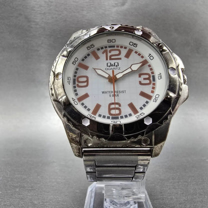Citizen Q&Q Dive Watch Men 45mm White Dial Silver Tone Round New Battery5