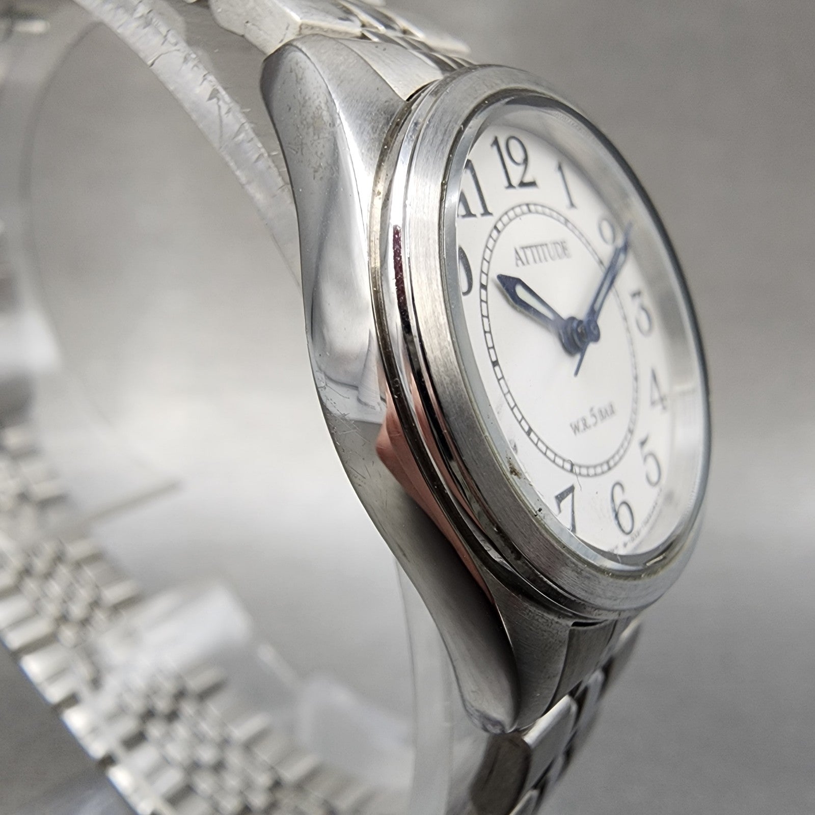 Citizen Attitude Watch Women 25mm Silver Dial Silver Tone Round New Battery3