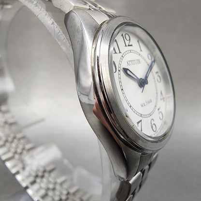 Citizen Attitude Watch Women 25mm Silver Dial Silver Tone Round New Battery3