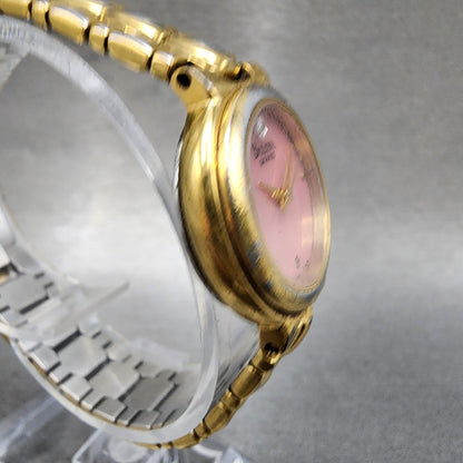 Bulova Diamond Watch Women 24mm MOP Dial Gold Tone Date 57p36 New Battery3