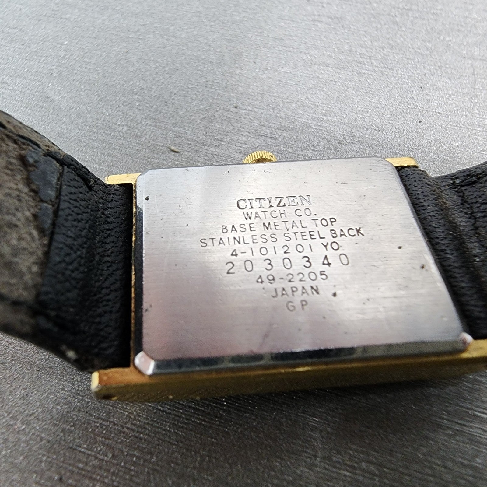 Citizen CQ Tank Watch Women 20mm Black Dial Gold Tone Rectangle New Battery10