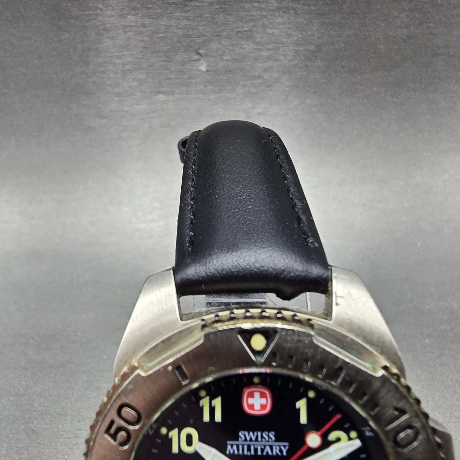 Wenger Swiss Military Dive Watch Men 39mm Blue Dial Steel Date 095.0489 New Batt4