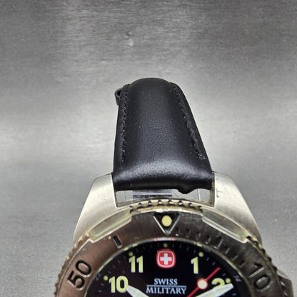 Wenger Swiss Military Dive Watch Men 39mm Blue Dial Steel Date 095.0489 New Batt4