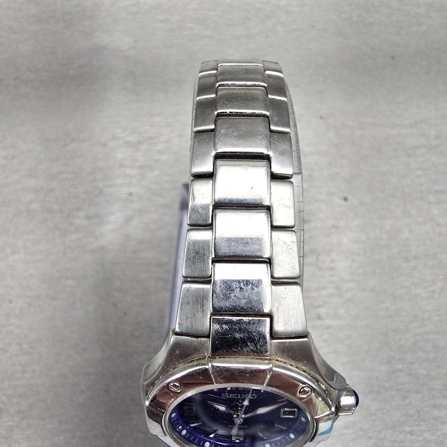 Seiko Watch Women 26mm Blue Dial Silver Tone Date Round 7N82-0BE0 New Battery3