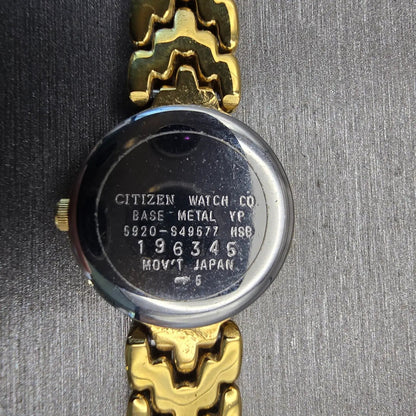 Citizen Watch Women 19mm MOP Dial Gold Tone Round 5920-S49677 New Battery VTG10