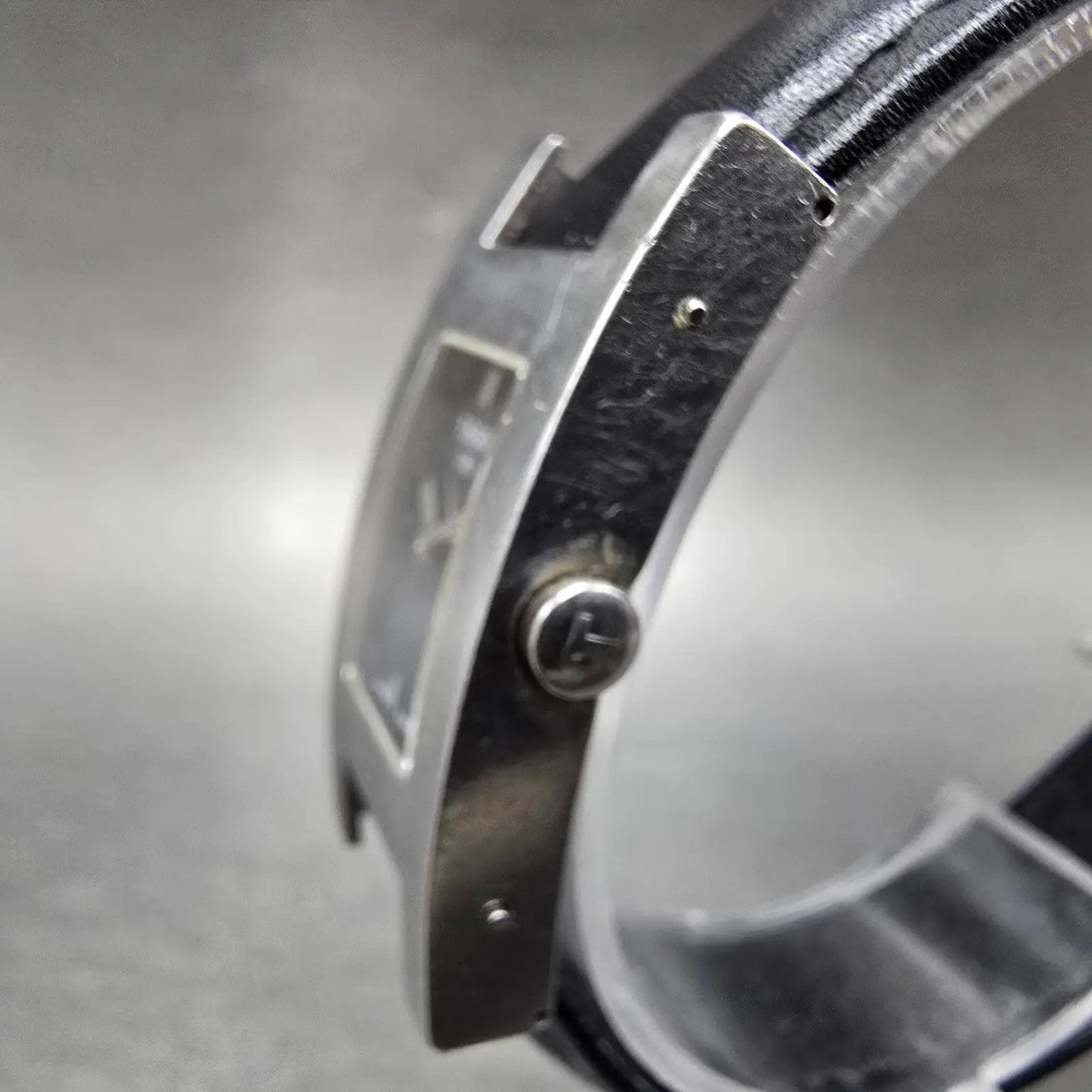 Tissot Tank Watch Women 20mm Black Dial Silver Tone Rectangle L614 New Battery3