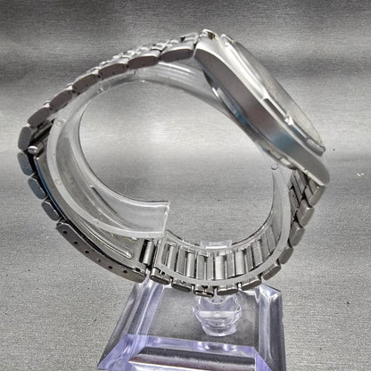 Seiko SQ Watch Men 36mm Silver Dial Silver Tone Daydate Round 5Y23-7029 New Batt10
