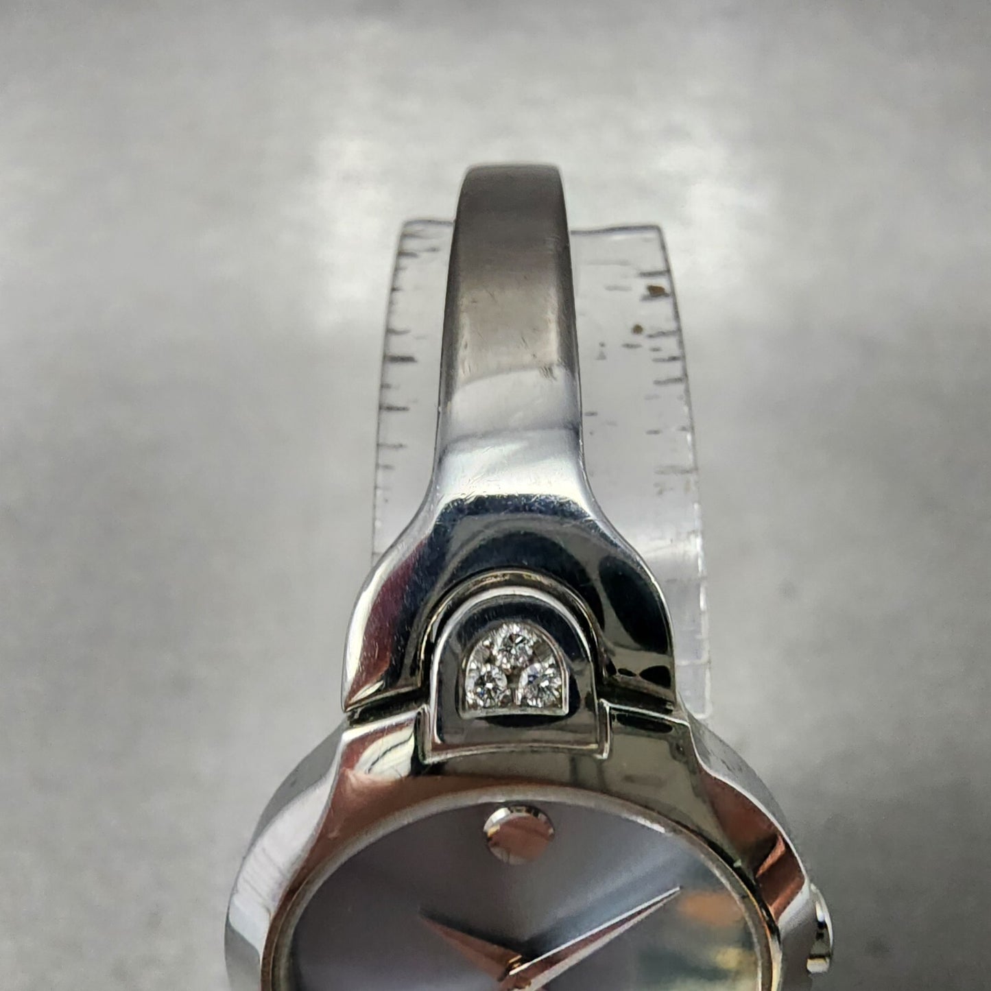 Movado Kara Watch Women 24m Blue Dial Steel Diamond Accent 84A11846 New Batt4