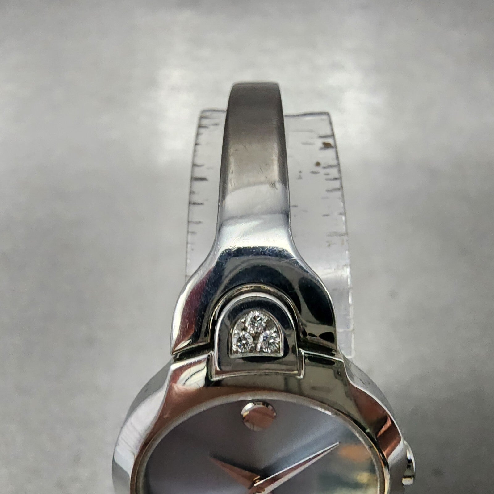 Movado Kara Watch Women 24m Blue Dial Steel Diamond Accent 84A11846 New Batt4