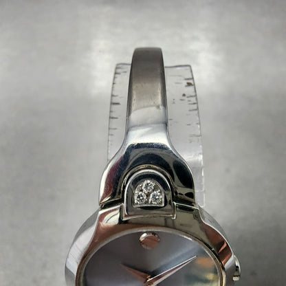 Movado Kara Watch Women 24m Blue Dial Steel Diamond Accent 84A11846 New Batt4