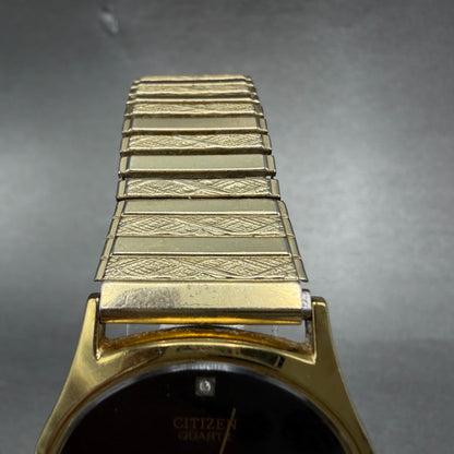 Citizen CQ Watch Men 32mm Black Dial Gold Tone Round 6031-K02716 New battery4