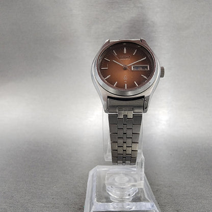 Seiko Watch Women 25mm Orange Dial Silver Tone Daydate Round 43260070 New Batt5