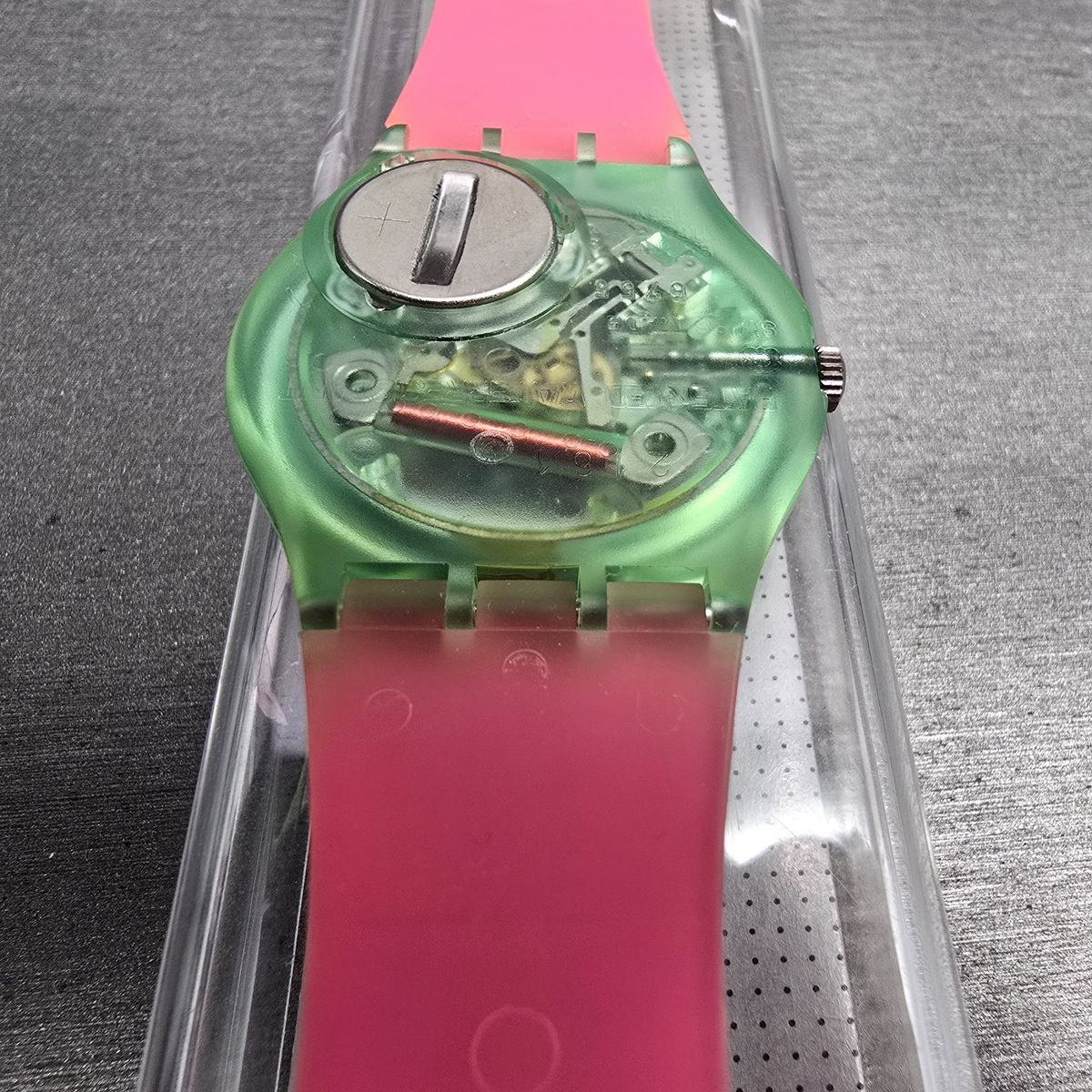 Swatch Frische Fische Watch Men 34mm Blue Dial Green Case GG116 New Battery NOS14