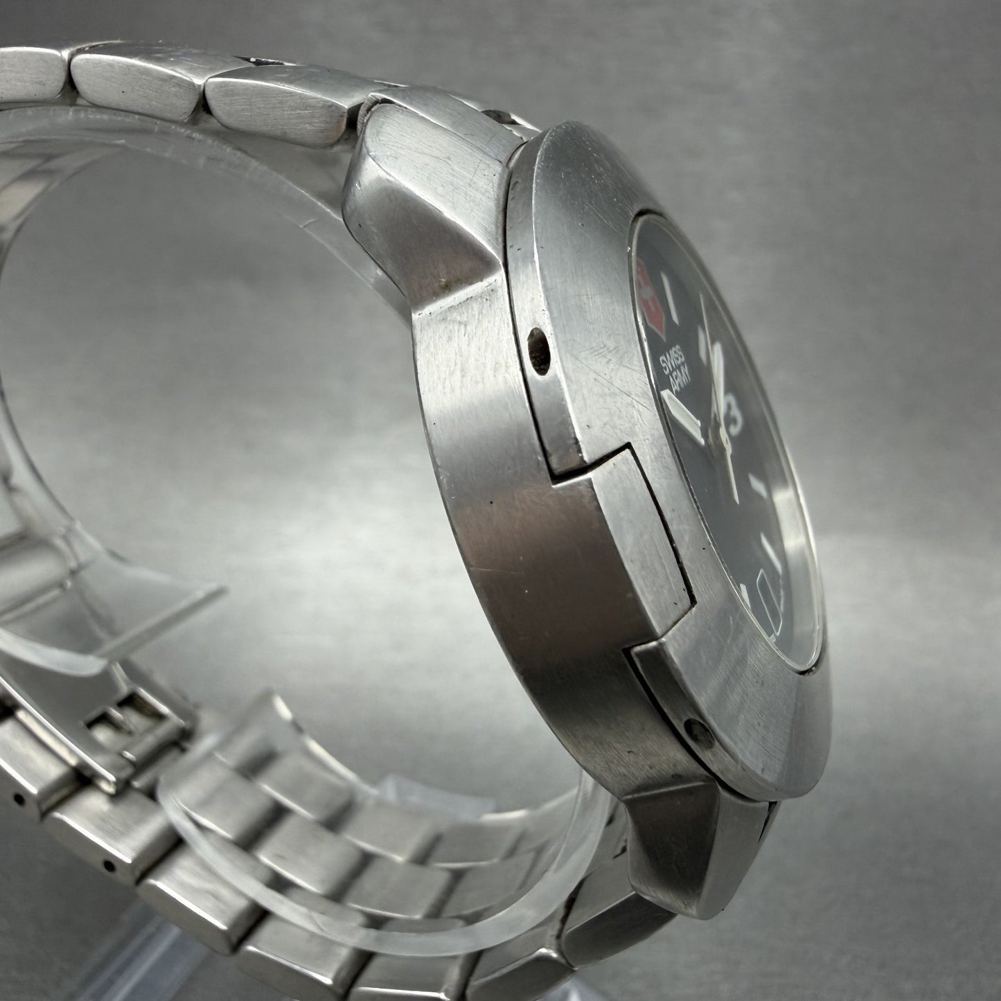 Victorinox Swiss Army Solar Compass Watch Men 40mm Black Dial Steel Date New Bat3