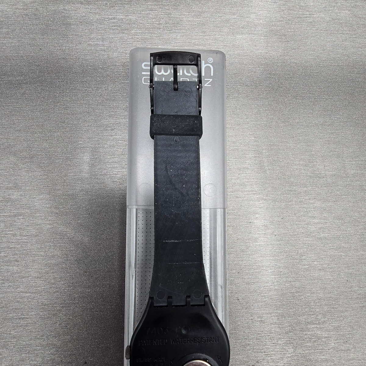 Swatch X-Rated Watch Men 34mm White Dial Black Tone Date GB406 New Battery NOS9