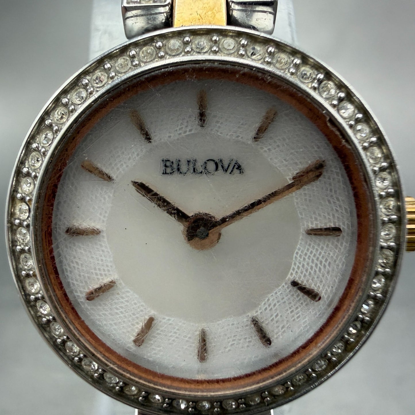 Bulova Watch Women 22mm MOP Dial Two Tone Round 98L212 New Battery Vintage1