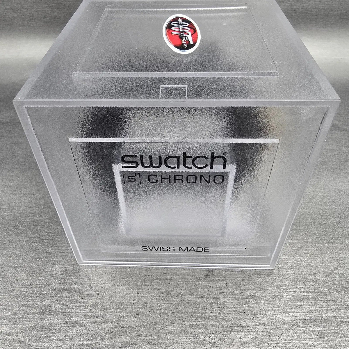 Swatch Dr. No Chronograph Watch Men 31mm Black Dial Black Tone Date SUEB400 NOS14