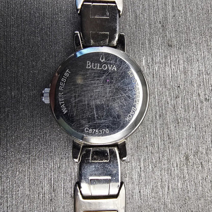 Bulova Watch Women 19mm MOP Dial Silver Tone Round 96L90 New Battery Bracelet10