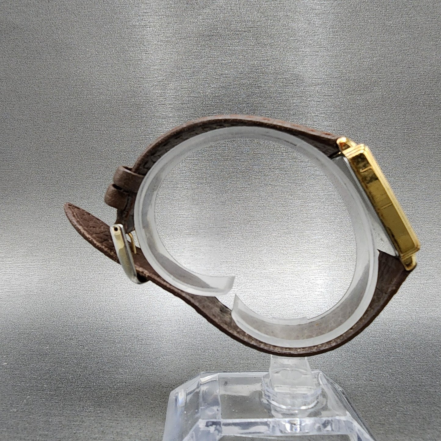 Seiko Tank Watch Men 26mm Gold Dial Gold Plated Rectangle 74315100 New Battery8