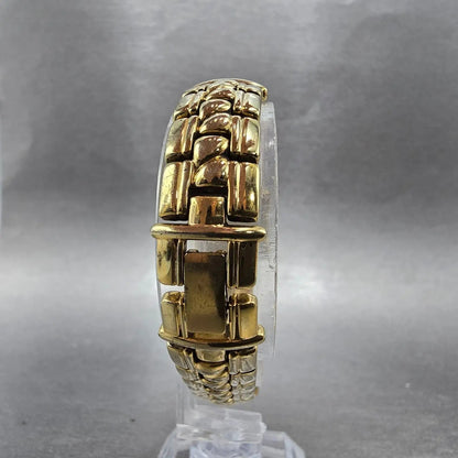 Seiko Watch Women 20mm Champagne dial Gold Square V400-6280 Bangle New Battery7