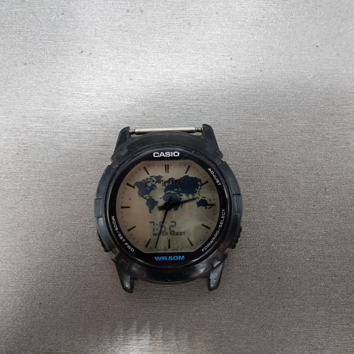 Casio Twincept ABX20 Watch Men 38mm Gray Dial Black Tone Alarm Chrono New Batt0