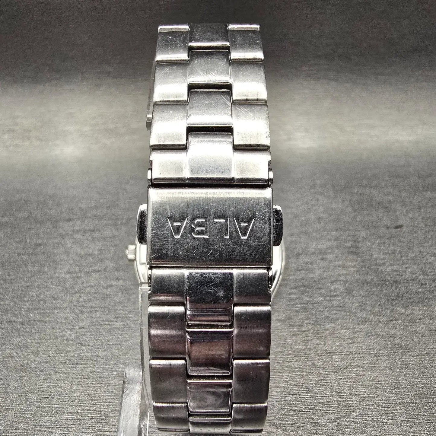 Seiko Alba Watch Men 36mm White Dial Silver Tone Date Round VJ42-KDG0 New Batt7