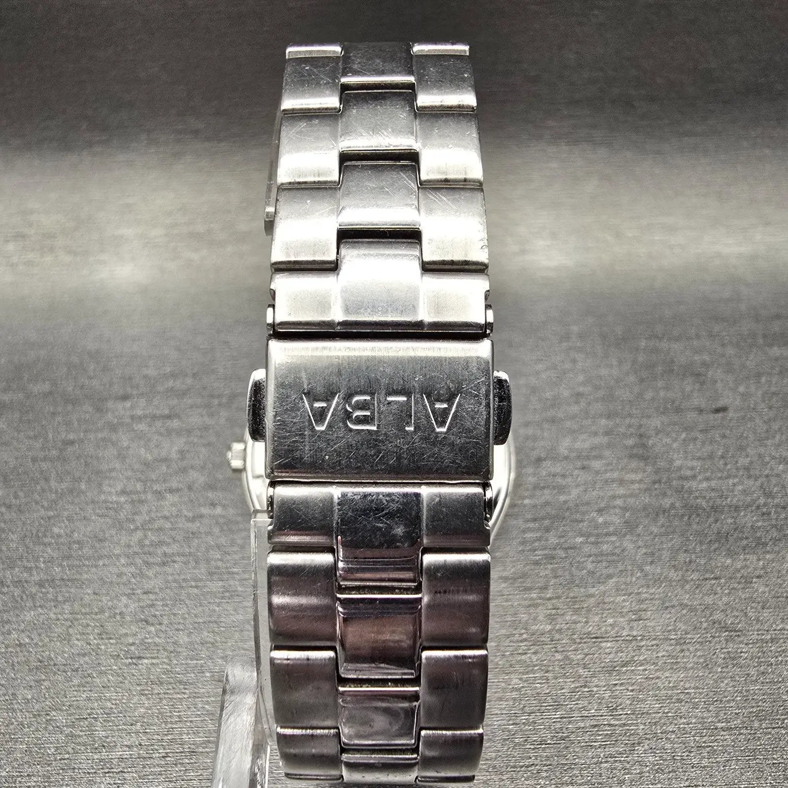 Seiko Alba Watch Men 36mm White Dial Silver Tone Date Round VJ42-KDG0 New Batt7