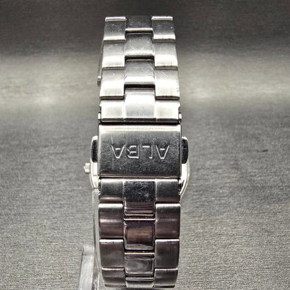 Seiko Alba Watch Men 36mm White Dial Silver Tone Date Round VJ42-KDG0 New Batt7