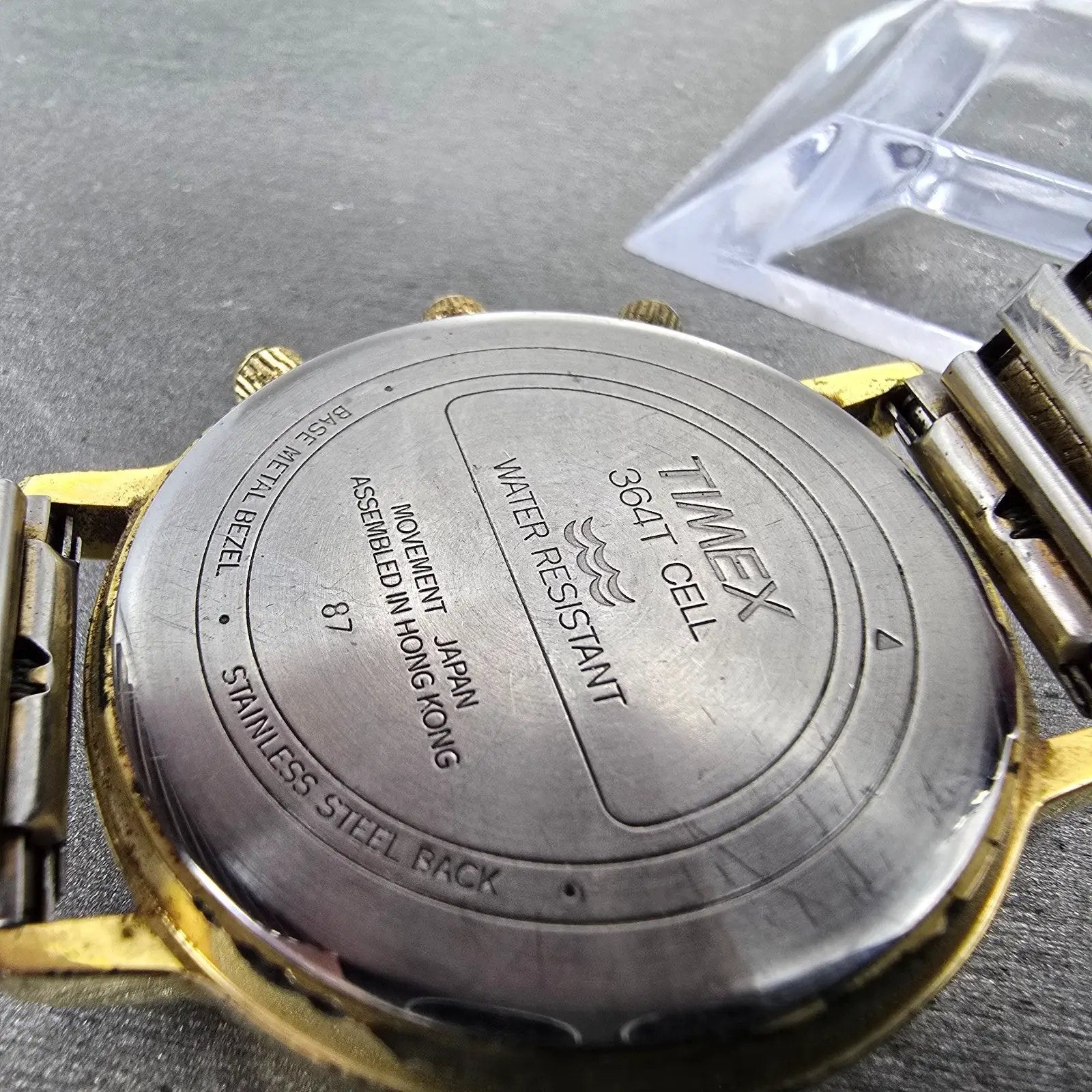 Timex Sun&Moon Watch Men 37mm White Dial Gold Tone Daydate Round New Battery VTG10