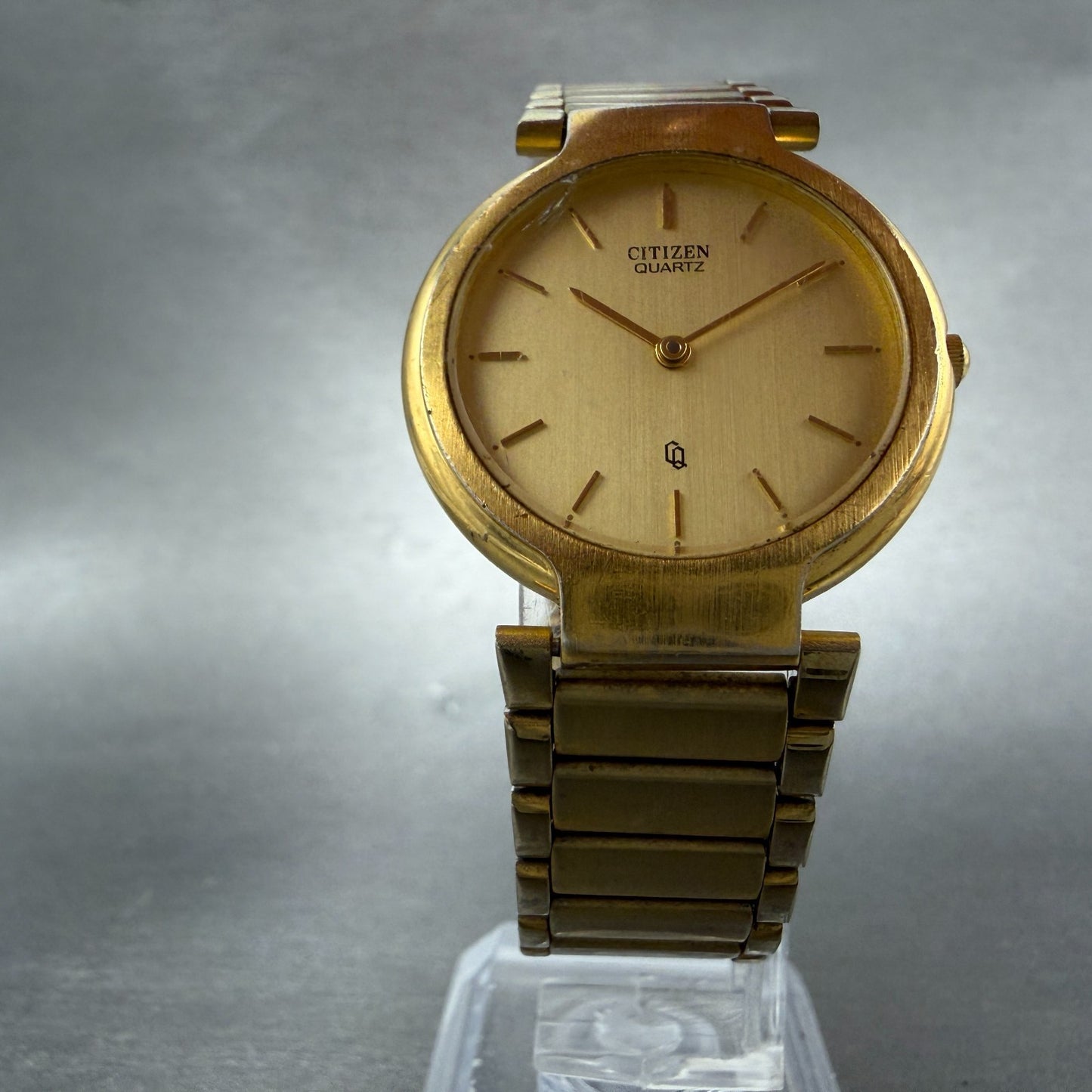 Citizen CQ Watch Women 29mm Gold Dial Gold Tone Round 3620-364708 New Battery5