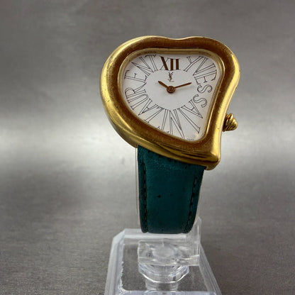 Yves Saint Laurent Heart Watch Women 31mm White Dial Gold Tone 38833 New Battery5