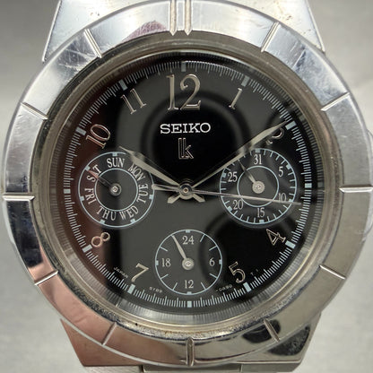 Seiko Lukia Watch Women 33mm Black Dial Silver Tone Daydate 5y89-0b30 NewBattery1