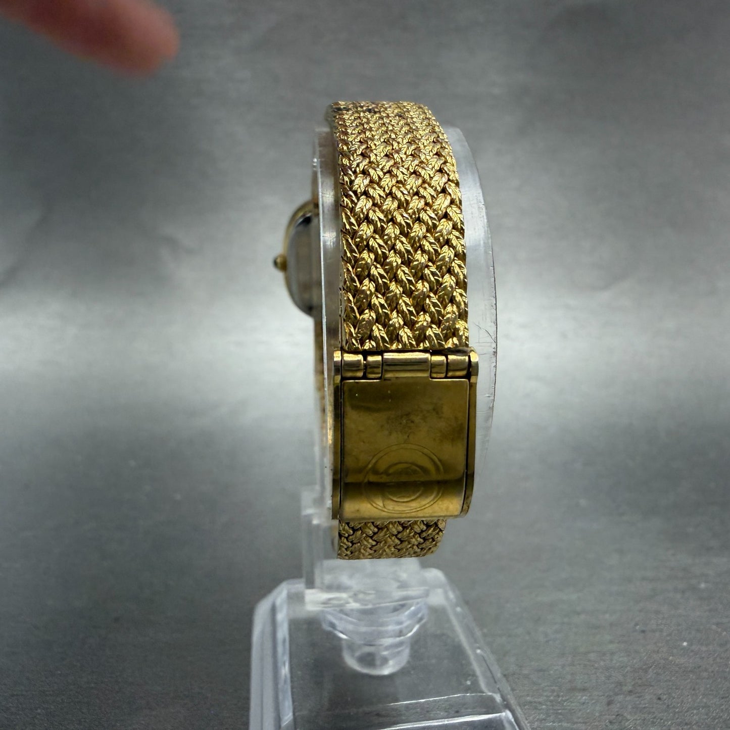 Cyma Watch Women 22mm Gold Dial Gold Tone Rectangle 806 New Battery Vintage7