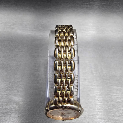 Seiko Exceline Watch Women 21mm White Dial Gold Tone Gemmed 4N20-0640 New Batt4