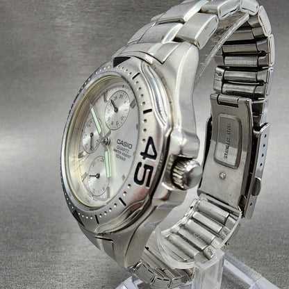 Casio MTD1046 Watch Men 38mm Silver Dial Steel Daydate Round READ!!!!! New Batt2