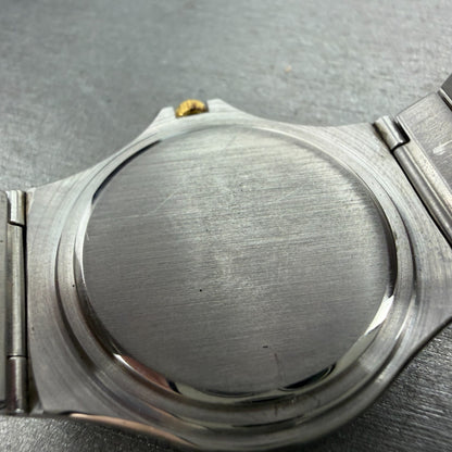 Movado Museum Watch Men 34mm Black Dial Two Tone Round New Battery W/Box10