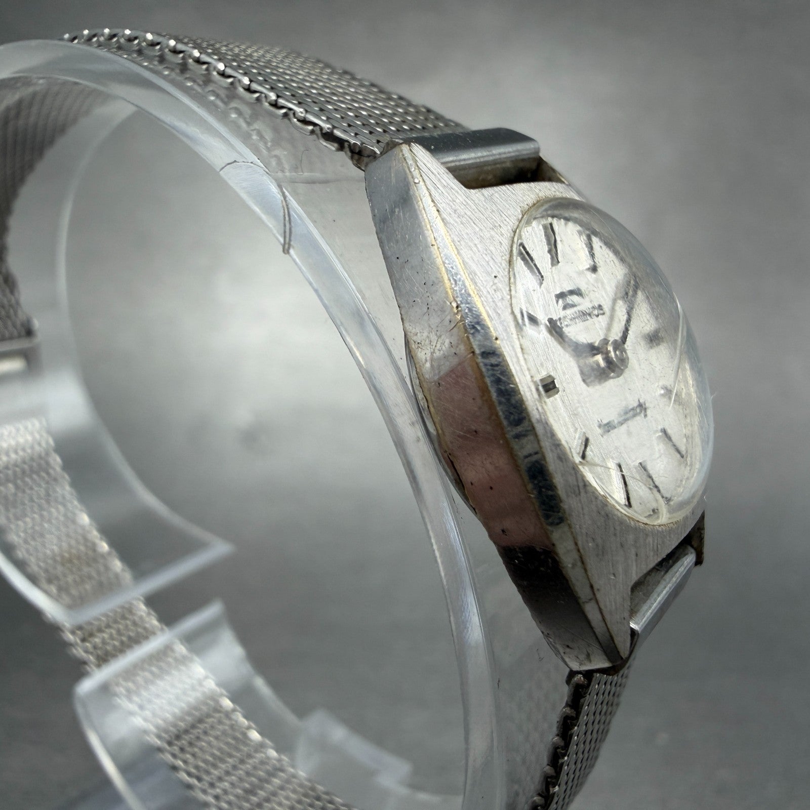 Technos Star lady Watch Women 19mm Silver Dial Steel Manual Wind Mesh Manual3