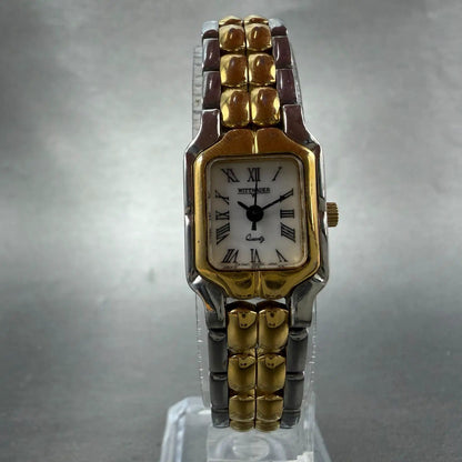 Wittnauer Tank Watch Women 17mm White Dial Two Tone Ck 2447 5000 New Battery5