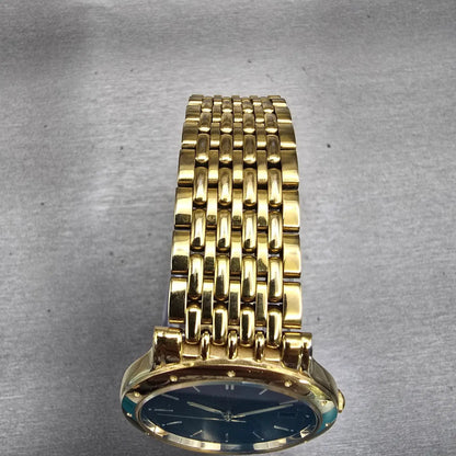 Citizen Watch Men 34mm Black Dial Gold Tone Date Round 5510-R10168 New Battery4