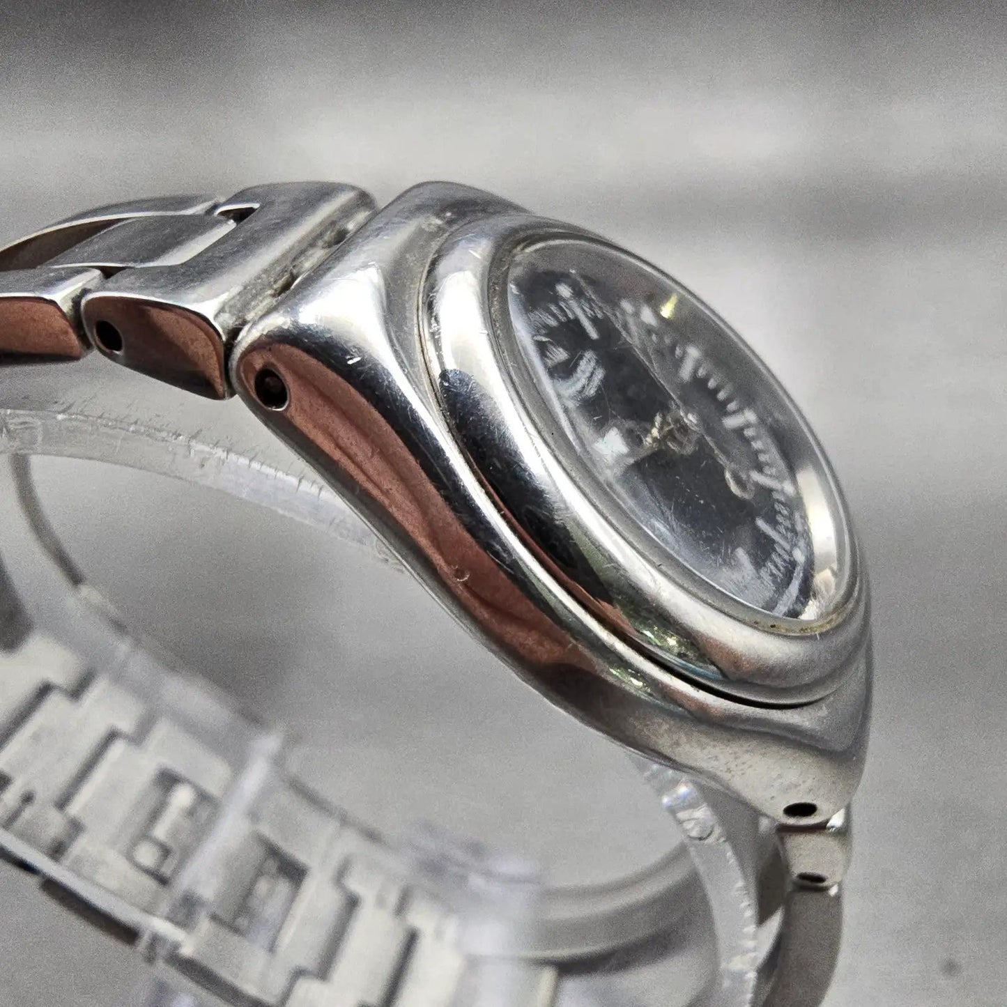 Swatch Irony FRIVOLE Watch Women 24mm Black Dial Silver Round YSS112G New Batt3