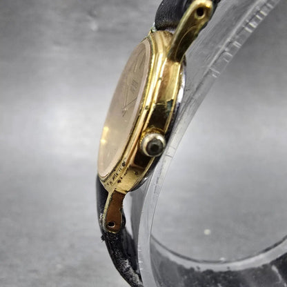 Seiko Watch Women 21mm Gold Dial Gold Tone Round 7320-0010 New Battery Vintage2