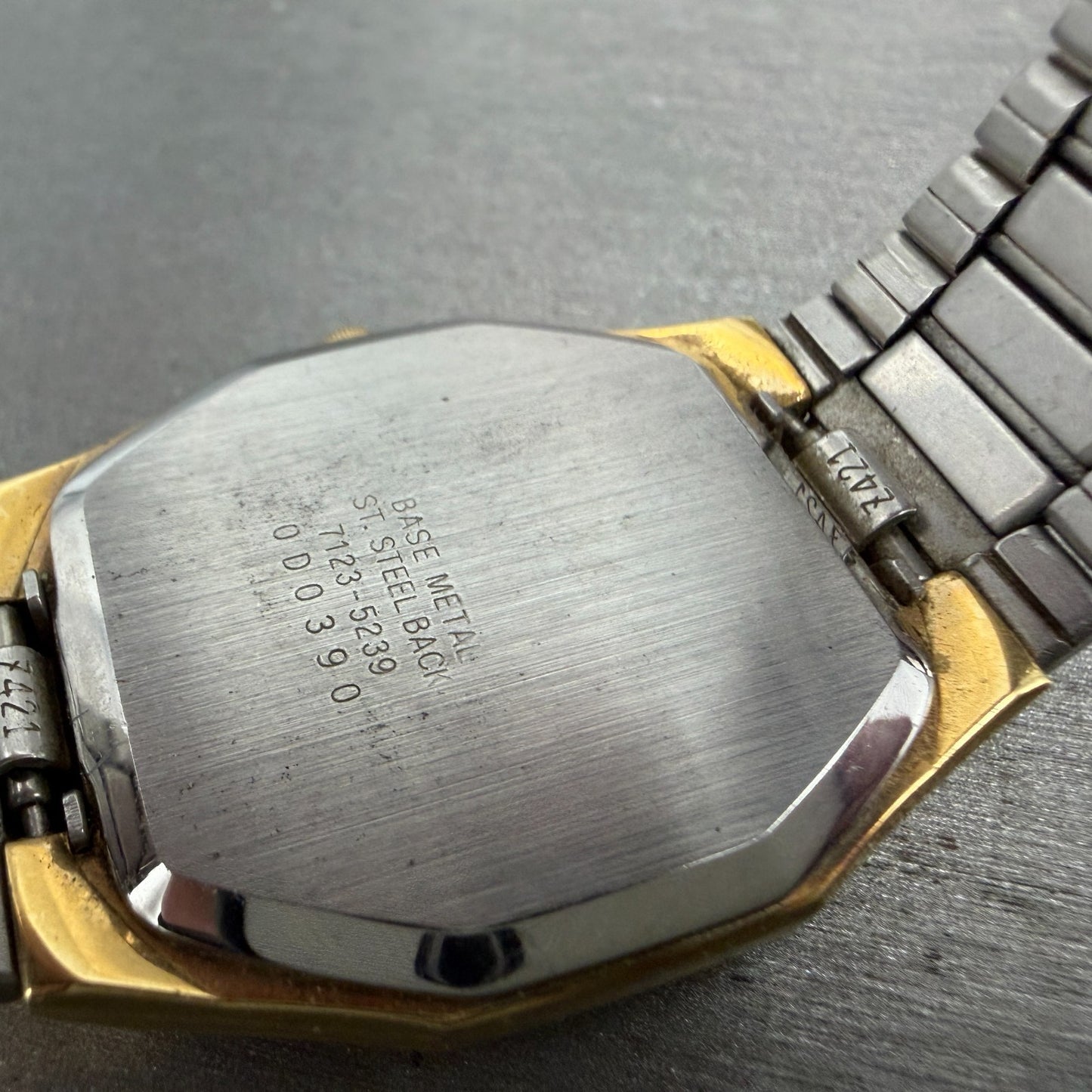 Seiko SQ Watch Men 31mm Champagne Dial Gold Tone Daydate 7123-5239 New Battery8