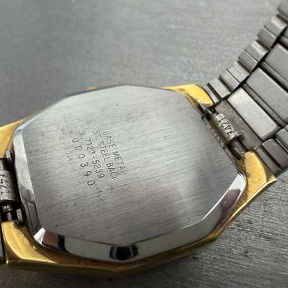 Seiko SQ Watch Men 31mm Champagne Dial Gold Tone Daydate 7123-5239 New Battery8