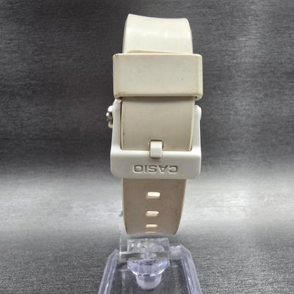 Casio Dive Watch Women 34mm White Dial White Tone Date Round LRW-200H New Batt7