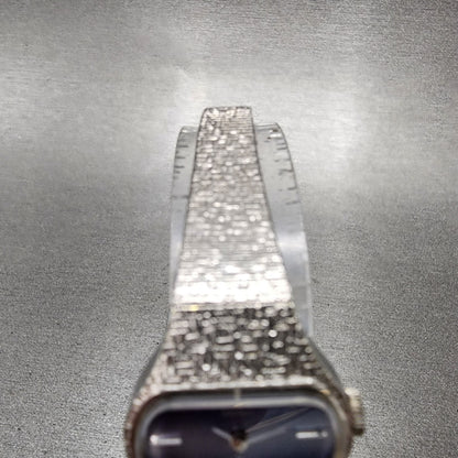 Seiko Watch Women 22mm Blue Dial White Gold plated Manual Wind Runs 1138604