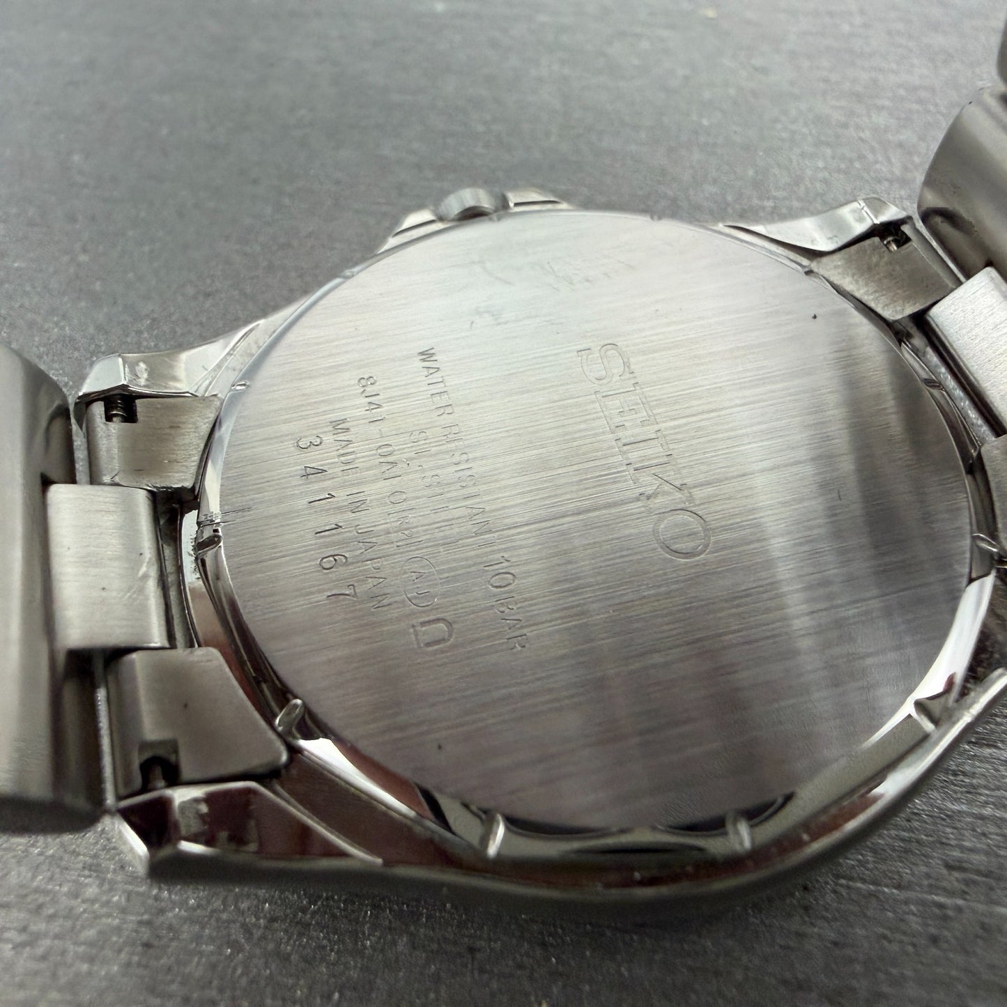 Seiko Dolce Watch Men 35mm Black Dial Silver Tone Round 8J41-0AF0 New Battery11
