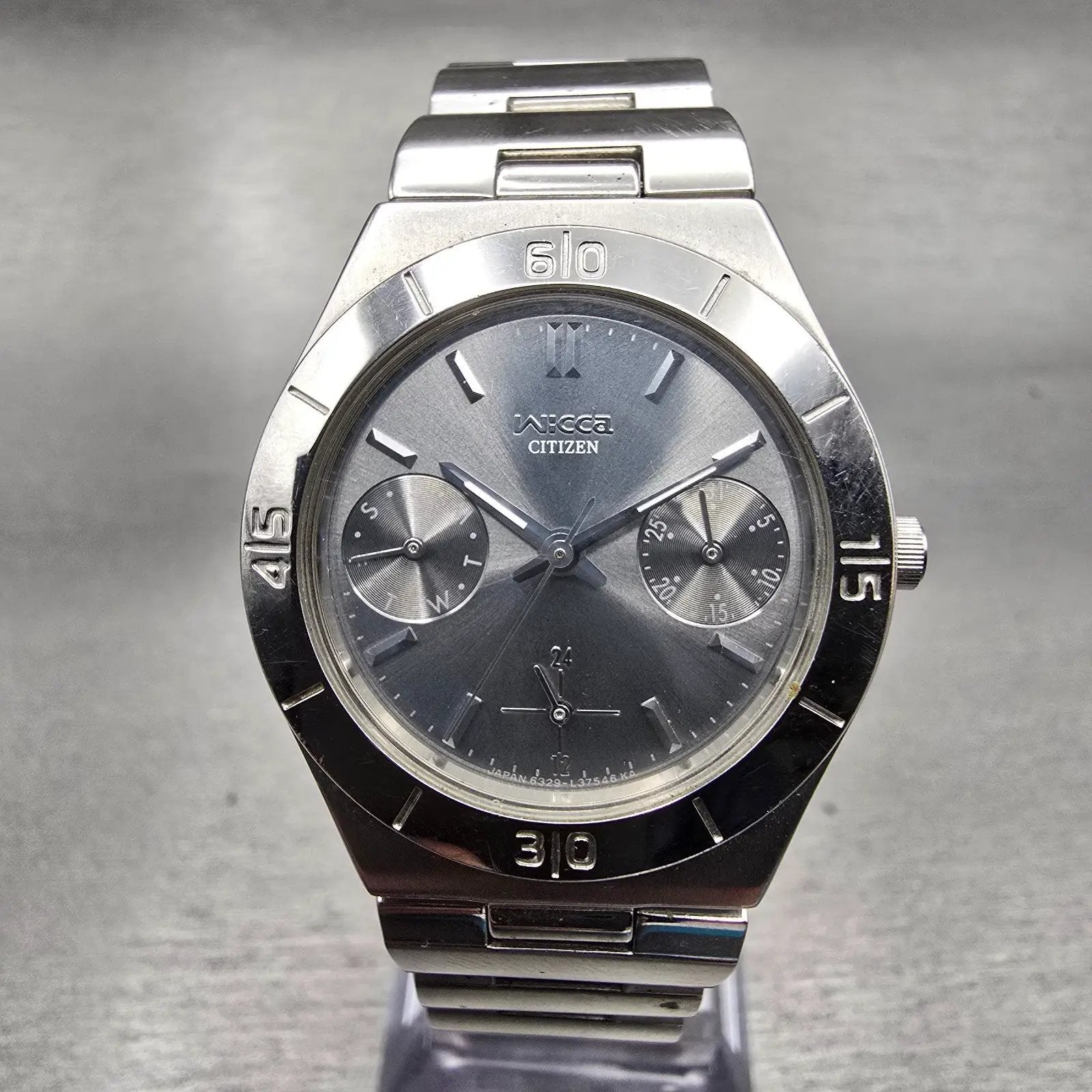 Citizen Wicca Watch Women 30mm Silver Dial Silver Daydate 6329-L20107 New Batt0
