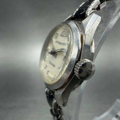 Wittnauer Geneve Watch Women 20mm White Dial Silver Tone Round Manual Wind Runs2