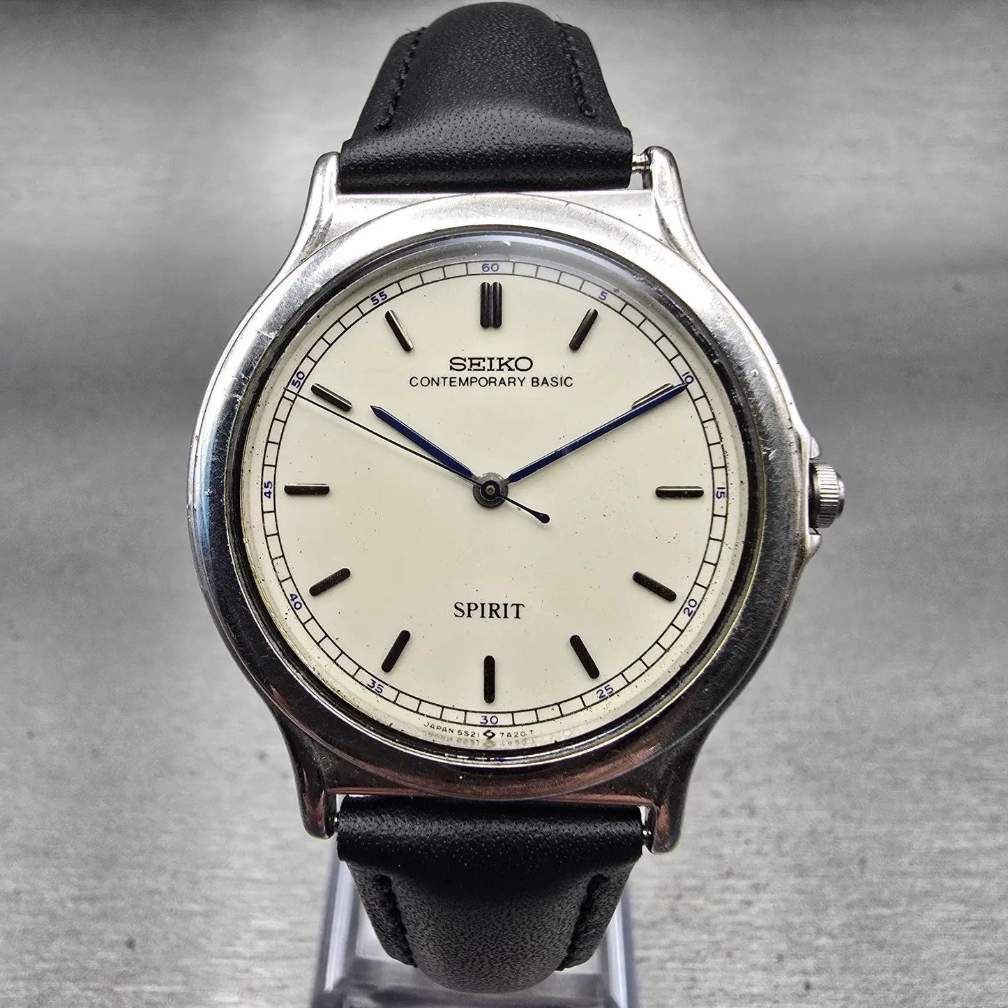 Seiko Spirit Watch Men 34mm Ivory Dial Silver Tone Round 5S21-7A30 New Battery0